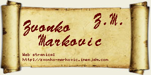 Zvonko Marković vizit kartica